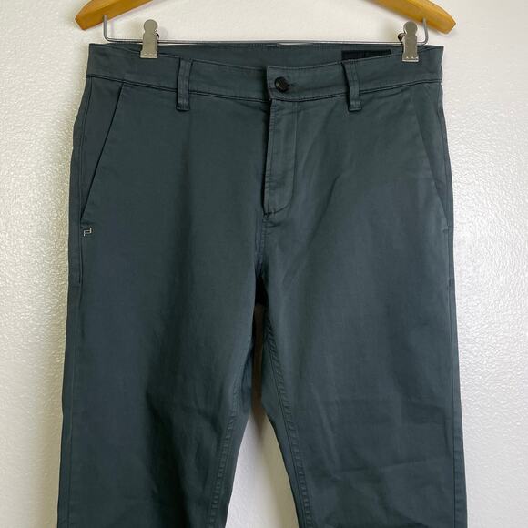 Porsche Design Mens Pants 48 32x32 Green Chino Trousers Flat Front Casual Cotton - Picture 3 of 12